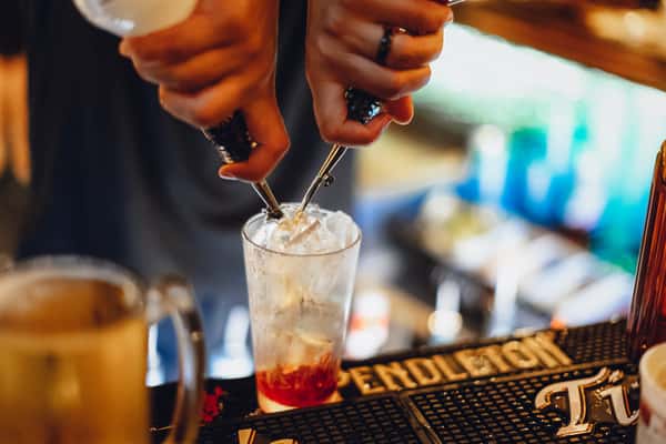 bartender making cocktail