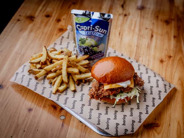 The Boring Burger | Mini boring as cluck kids meal