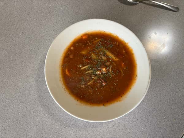 A Tennessee Grill bowl of hearty lentil soup is shown.