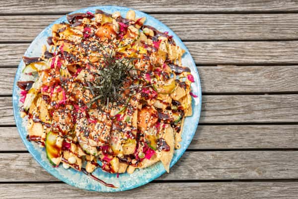 Poke Wonton Nachos