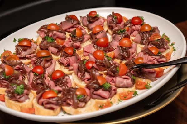 Roast Beef & Onion Jam Crostini