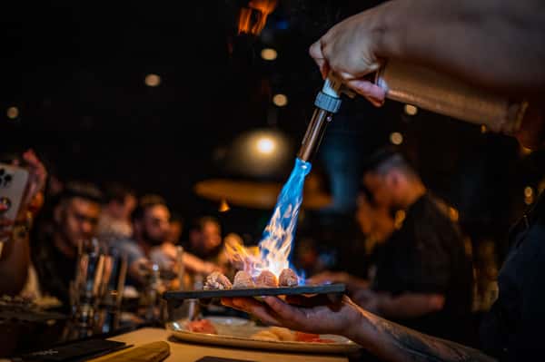 Sushi being prepared