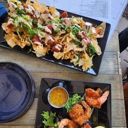 seafood and nachos
