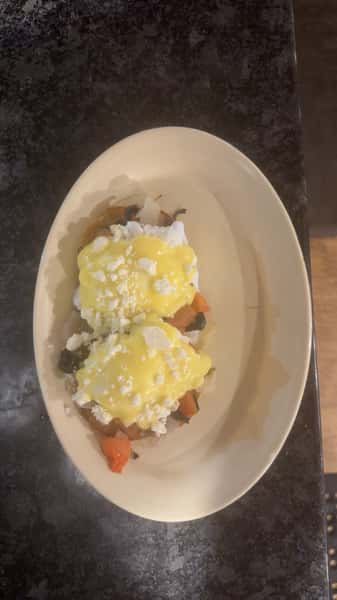 HEIDI'S GREEK EGGS BENNY