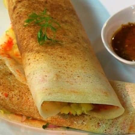 Onion Chili Masala Dosa (vegan)