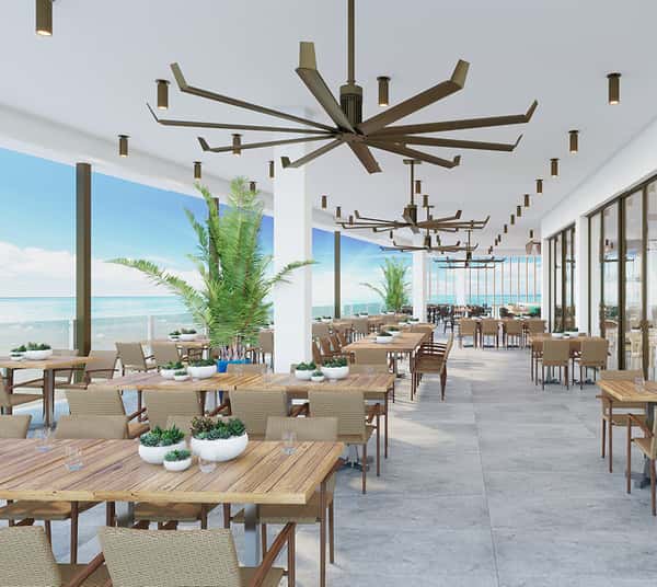 Oceanfront patio dining