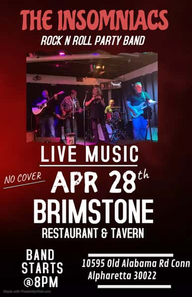 The Insomniacs - Brimstone restaurant and Tavern - American Restaurant ...