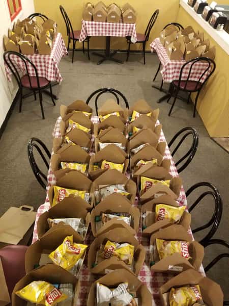 preparing boxed lunches