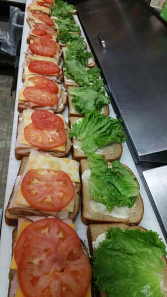 sandwiches being made