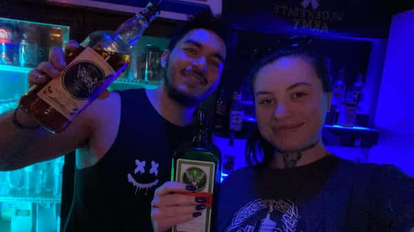 Customers with drinks