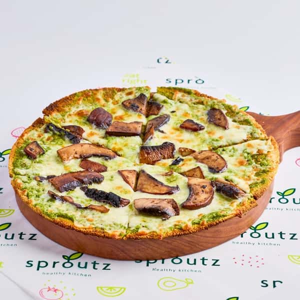 GLUTEN-FREE PIZZA - PESTO TRUFFLE MUSHROOM