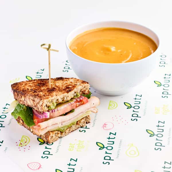 Turkey Sandwich and Soup