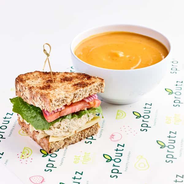 Tuna or Chicken Salad Sandwich and Soup