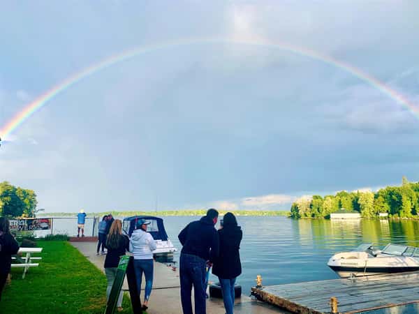 rainbow, Rideau Lake, Rideau Lock System, Smiths Falls, Lombardy, Perth, boat docking, sunshine, cool breeze