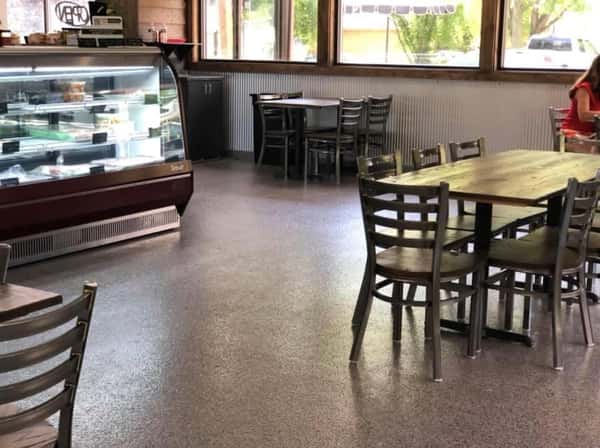 table and chairs in the dining area