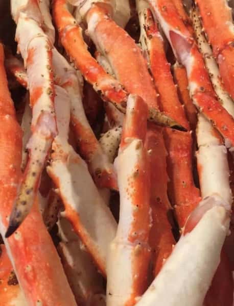 assortment of crab legs