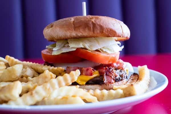 Faaji Bacon Cheeseburgers with Fries or Potato Wedges