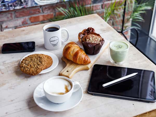 breakfast breads and coffee