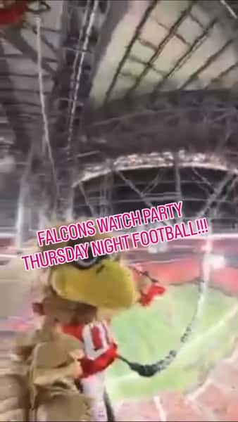 We wont be swinging from the roof but we would love for the energy to challenge the roof fasteners on the #BlueRoom!! Come see us Thursday night and cheer the Falcons to thier first win of the season!