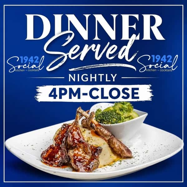 Dinner Served every night. Tonight, champion Braves Baseball vs Cincinnati. So come in for dinner
