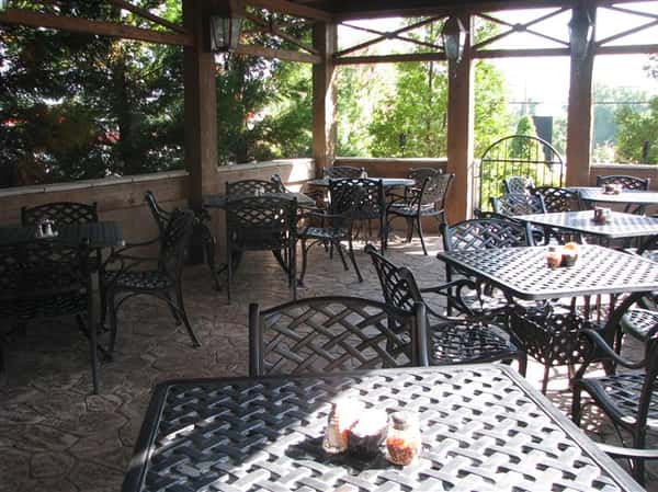 patio with tables and chairs
