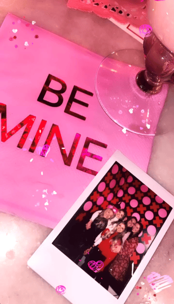 be mine napkin, polariod and cocktail
