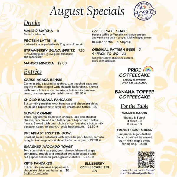 A little late to the August specials party 😅 but they’re here! Come get ’em while you can ☀️🥞