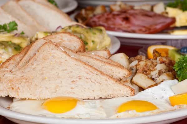 Toast and eggs