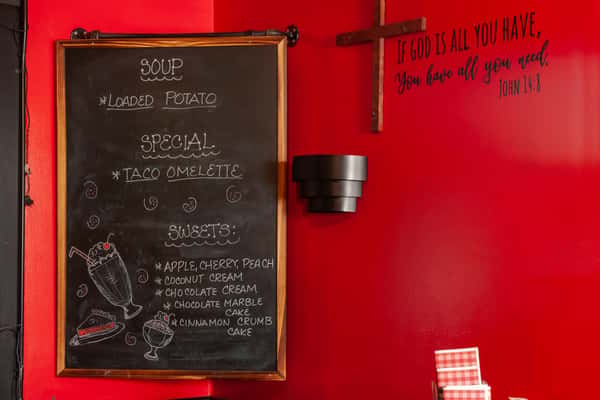 Chalkboard and wall