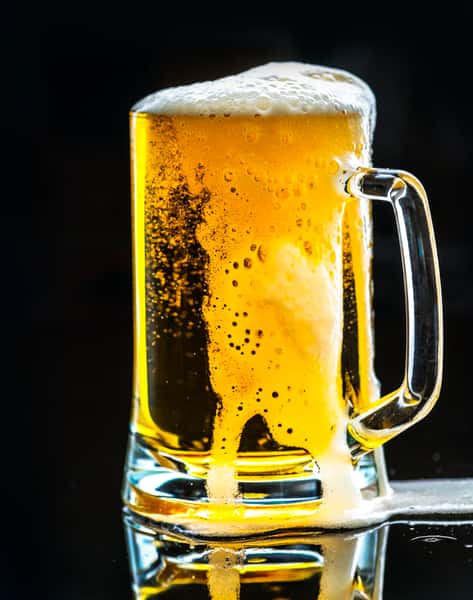 Glass of cold beer
