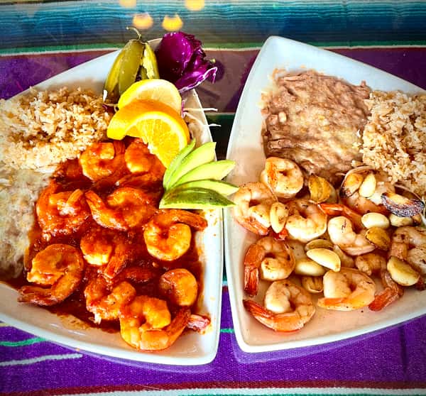 Camorones al Tequila & Camarones al Mojo de Ajo