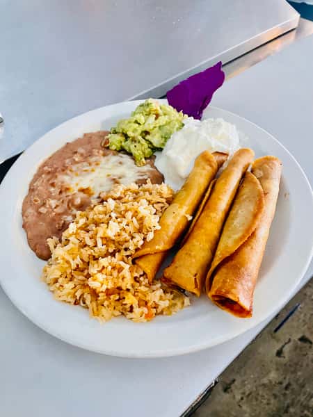 Taquitos with Beans and Rice