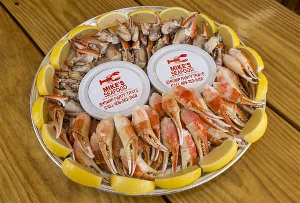 crab claws in a party tray