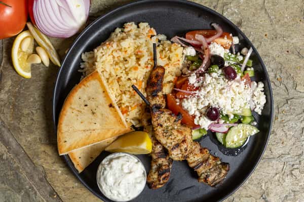Greek Chicken Souvlaki Dinner
