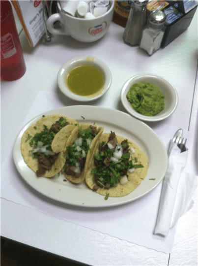 tacos with various vegetable toppings