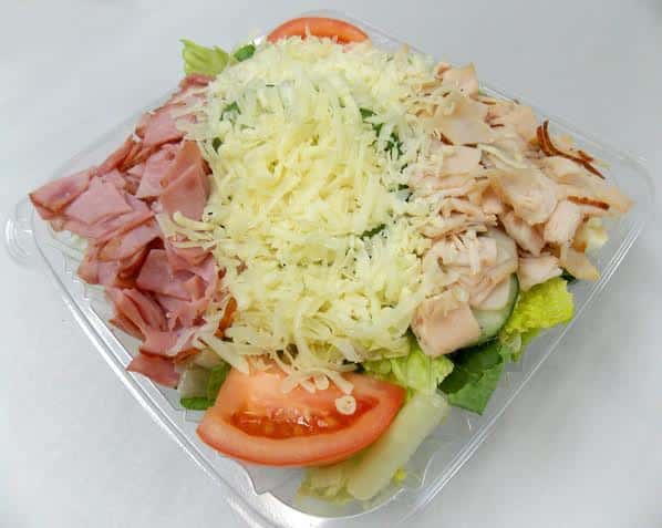 salad with meat and cheese