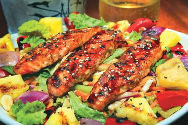 Salmon Salad with Wine