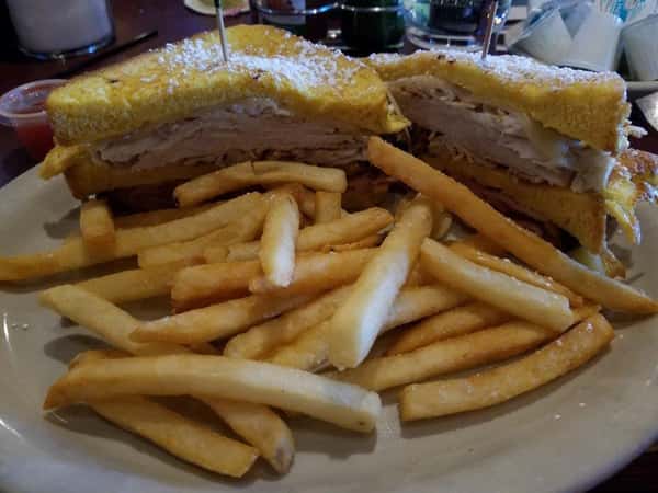 monte sandwich served with fries