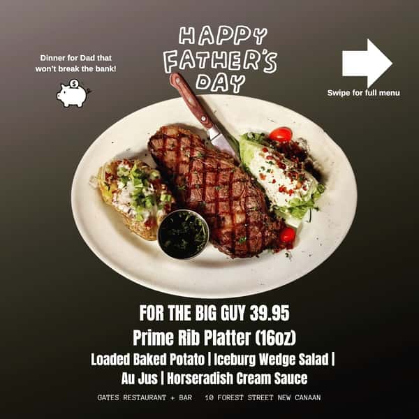 Bring Dad to Gates for a great meal, sports and a beer or two, Saturday or Sunday. 💙