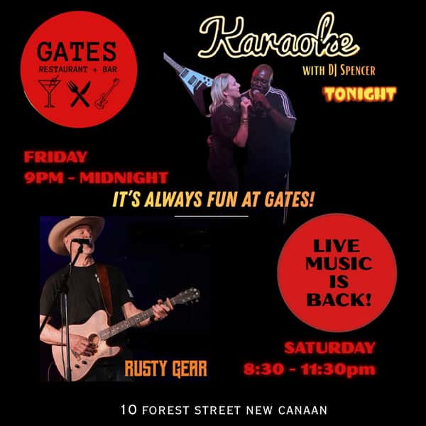 Karaoke tonight! RUSTY GEAR Saturday night! See you soon!😉