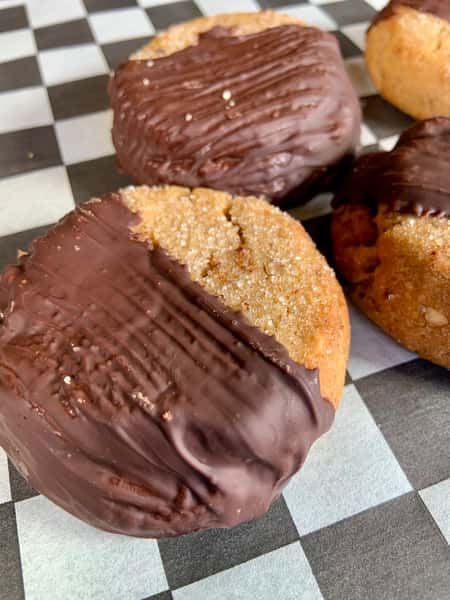 Chocolate dipped Peanut Butter cookie