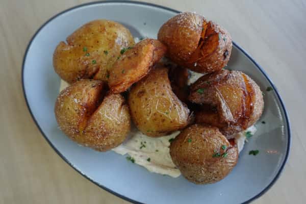 Confit smashed potatoes