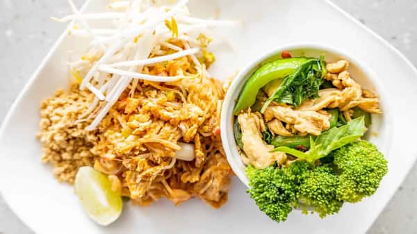 Pad Thai Chicken & Kaprow Chicken With Rice