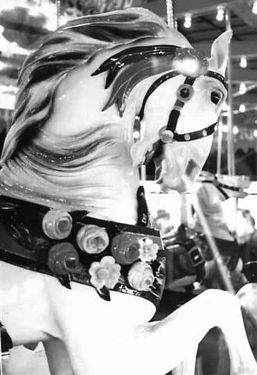 Vintage photo of a carousel horse