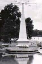 Vintage photo of a statue in a park
