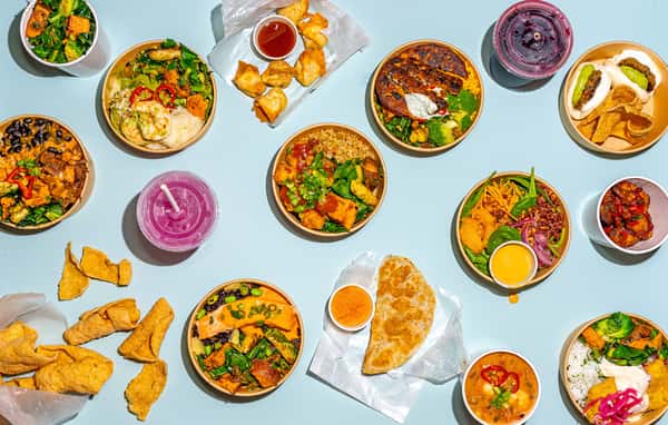 Variety of rice bowls
