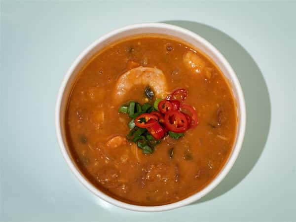 Shrimp, Scallops, Chicken Duck Sausage, Brown Rice, Okra, Scallions, Fresno Chilis
Small 8.45 | Large 13.45