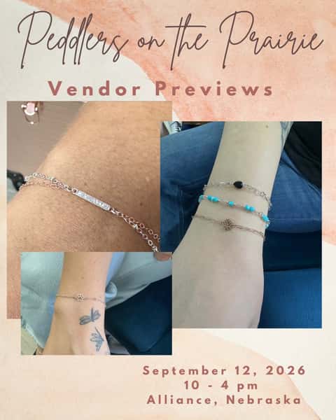 🌾✨ PEDDLERS ON THE PRAIRIE | VENDOR PREVIEWS ✨🌾
The countdown is ON! 🛍️ We have an incredible lineup of returning favorites AND some fantastic new vendors joining us this year!
Over the next few days, we’ll be introducing you to the businesses you’ll be able to shop at Peddlers on the Prairie. Start making your shopping list! 👀👇
🛍️ SHOP • WEAR • CREATE
✨ @dosebeautybar
Permanent jewelry — the perfect way to add a little sparkle to your Peddlers day!
✨ @buttonbloom_ne
Hand and machine embroidery, unique apparel, and handmade goods — all crafted with charm and creativity.
✨ @theroanboutique
Western & trending women’s and children’s clothing, jewelry, and accessories.
✨ Indian Creek Goods
Women’s clothing, jewelry, and handmade leather goods.
✨ R/K Designs
Leather earrings, home & kitchen décor, and graphic tees.
✨ Arlene’s Jewelry
Jewelry, painted rocks, Australian hats, Breyer horses & more!
✨ Straw Pumpkin Designs
Build your own style at their Sweatshirt Bar! 👚