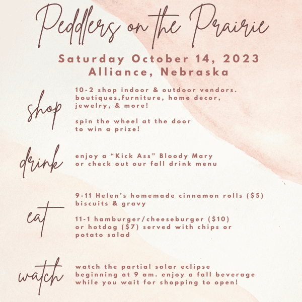 Peddlers on the Prairie Schedule 