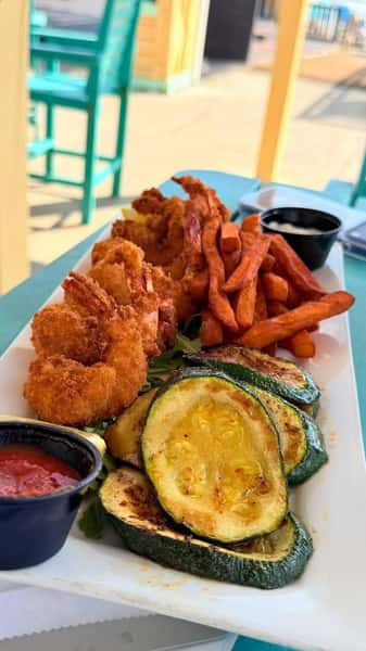 The Anchors famous Gulf fried shrimp and 2 sides